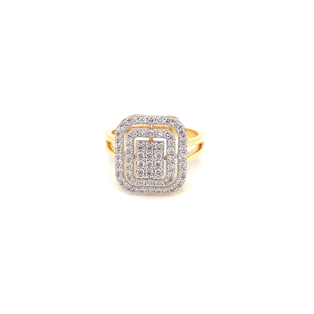 18K YG Cluster Diamond Ring-1pc