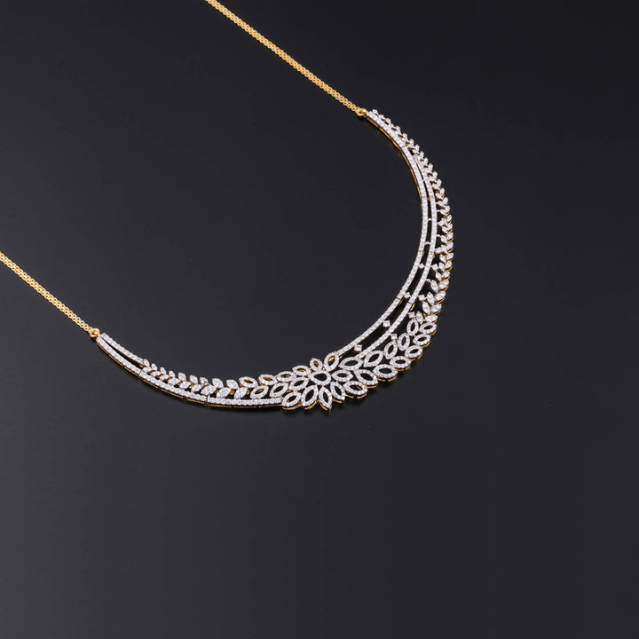 9K YG Princess Diamond Necklace- 1pc