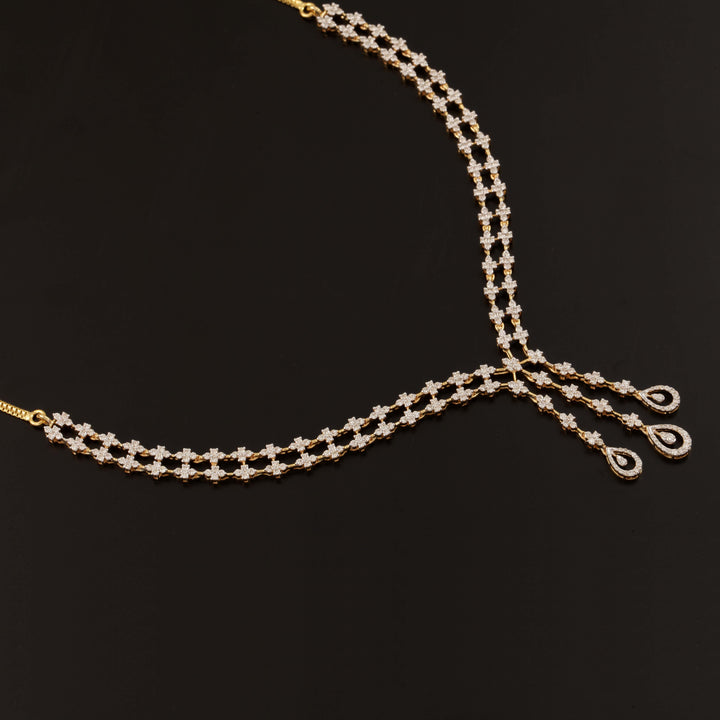 9K YG Princess Diamond Necklace- 1pc