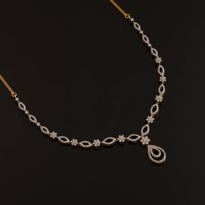 9K YG Princess Diamond Necklace- 1pc