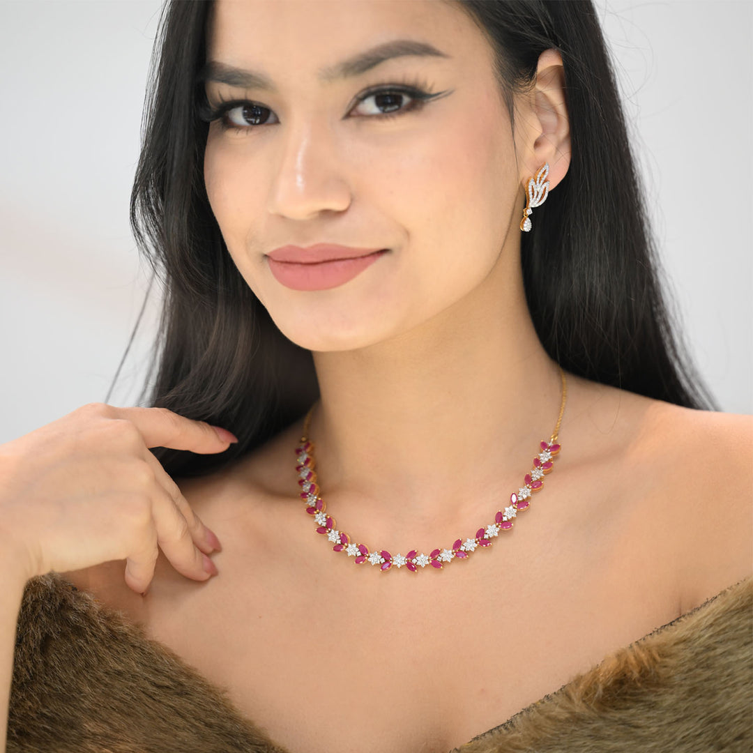 Ruby Diamond Necklace – Regal Beauty
