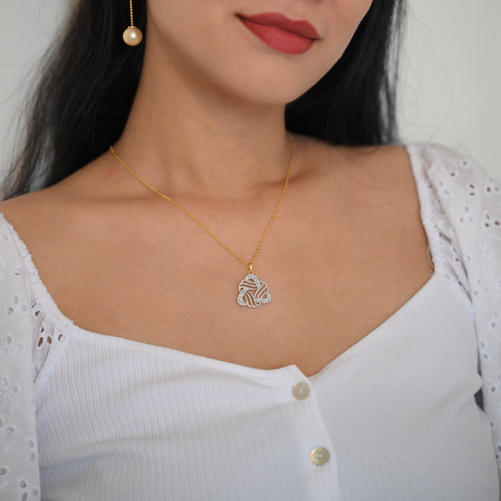 14K YG Cluster Diamond Pendant- 1pc