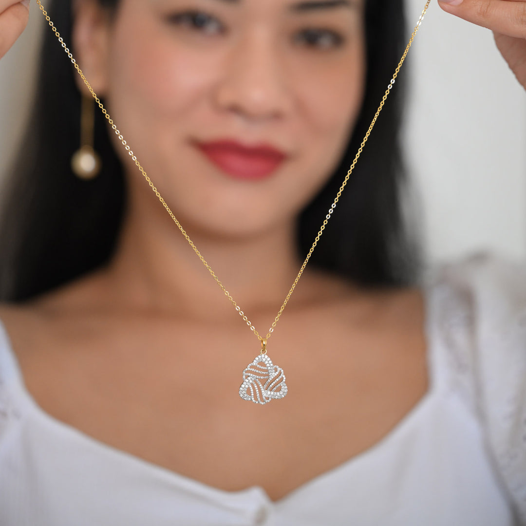 14K YG Cluster Diamond Pendant- 1pc