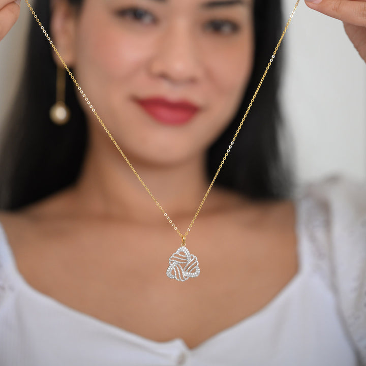 14K YG Cluster Diamond Pendant- 1pc