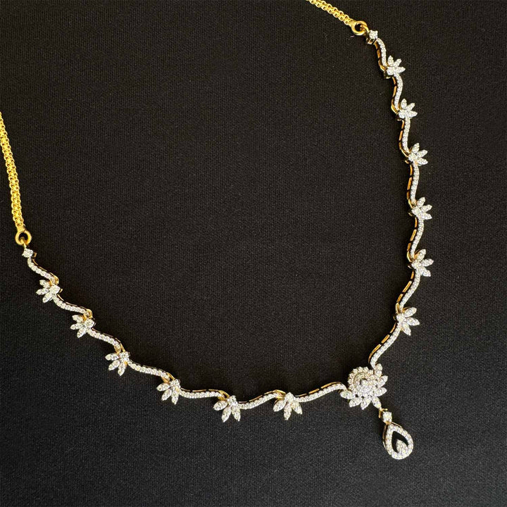 9K YG Princess Diamond Necklace- 1pc