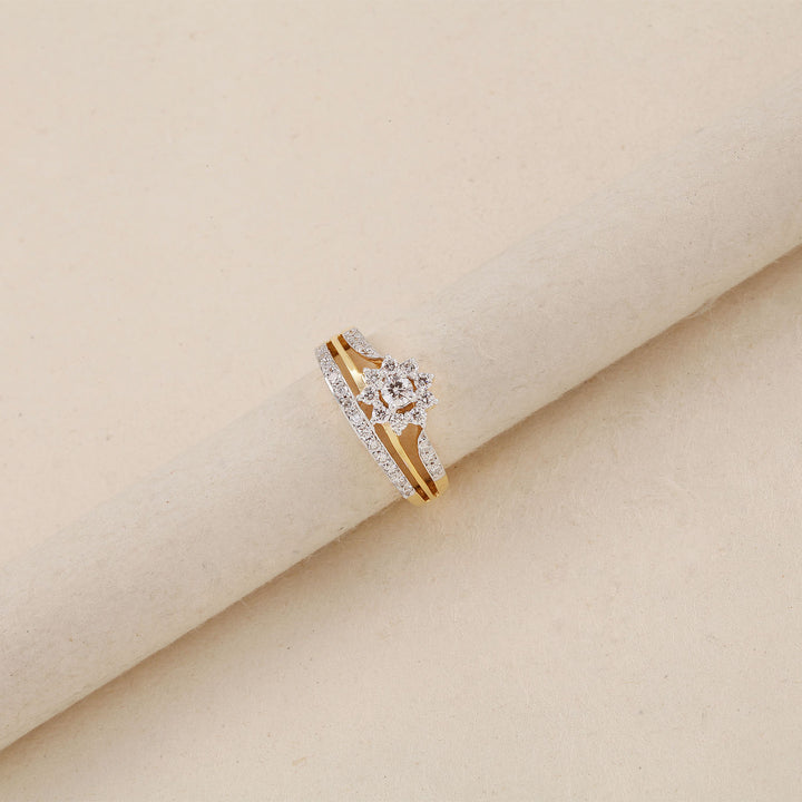 14K YG Cluster Diamond Ring- 1pc