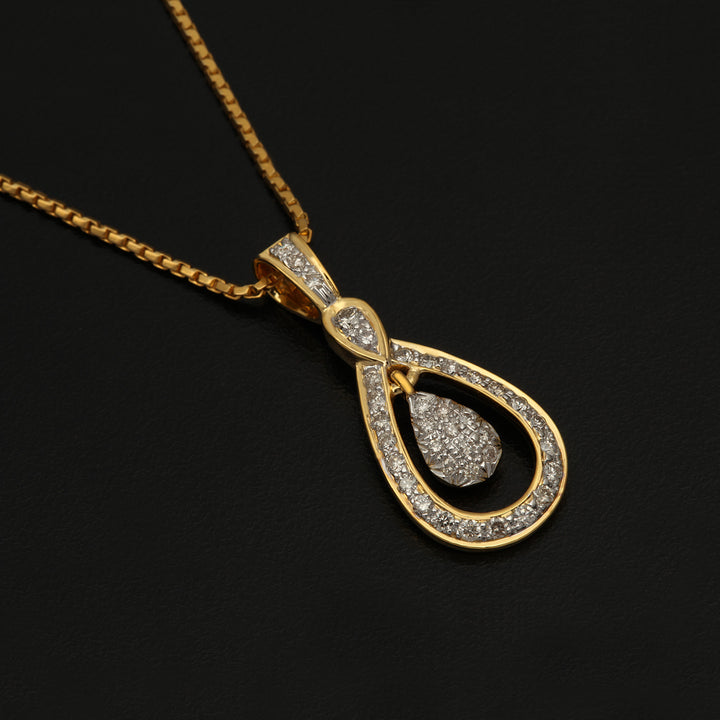 9K YG Drop Diamond Pendant- 1pc