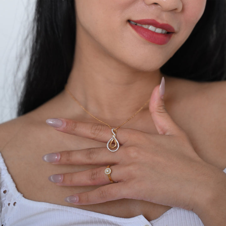 18K YG Women Fancy Diamond Pendant- 1pc