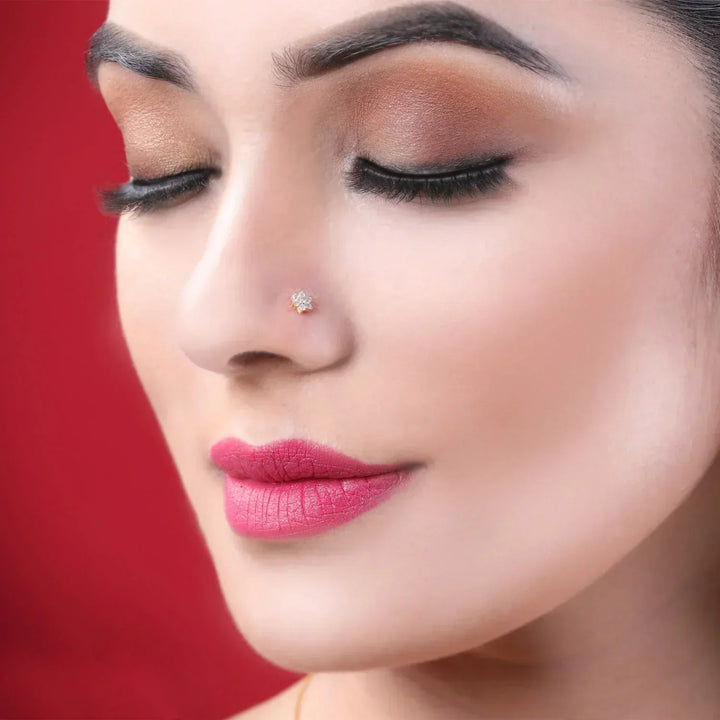 14K YG Star Diamond Nosepin- 1pc