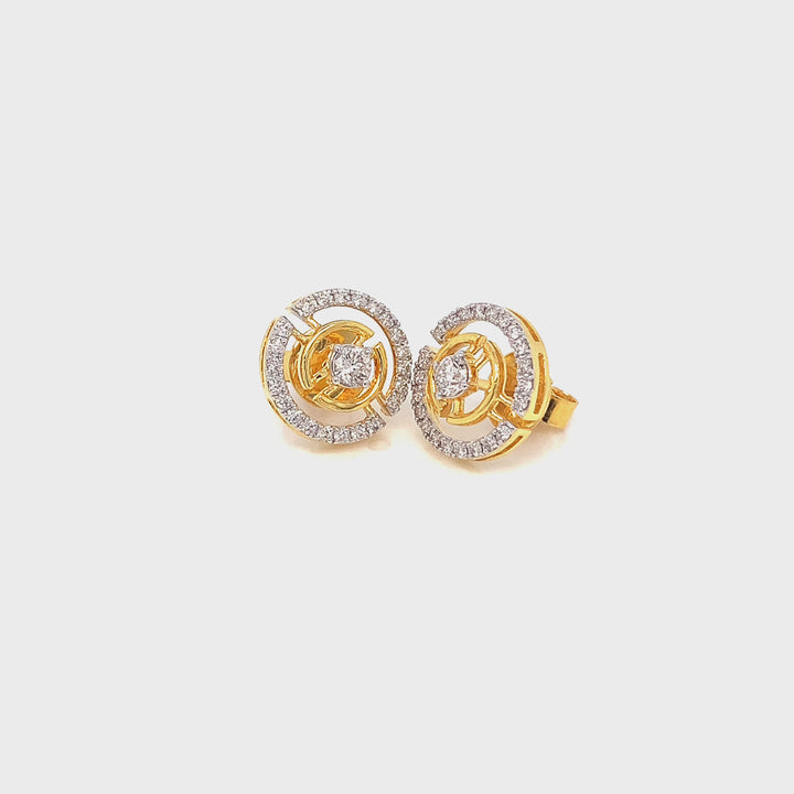 18K YG Circle Earring- 1pair