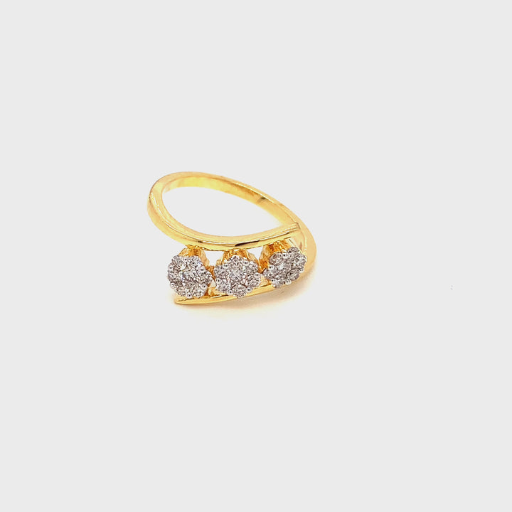 18K YG Pressure Set Diamond Ring- 1pc