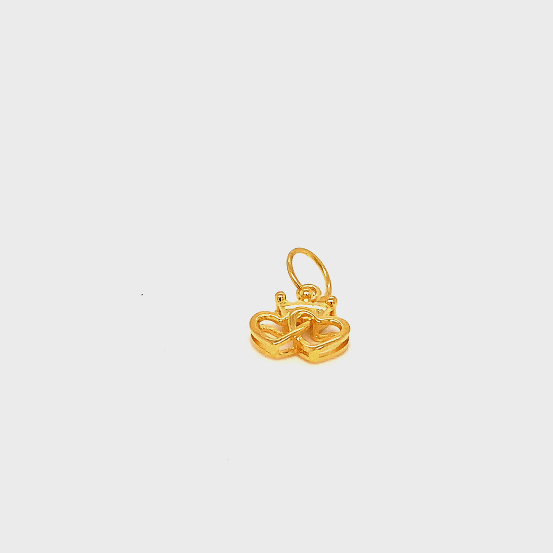 22K YG Women Heart Pendant-1pc
