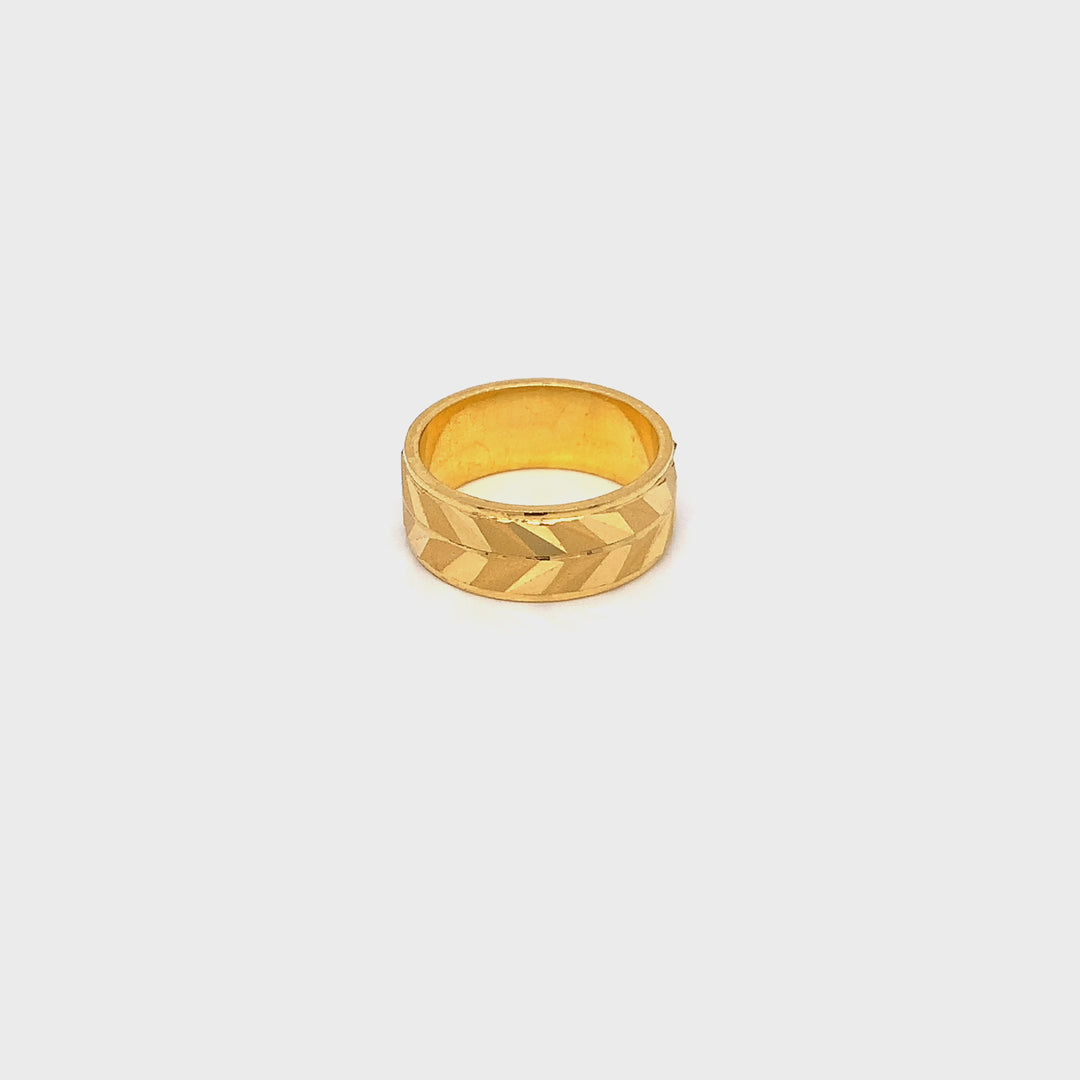 22K YG Mens Band Ring-1pc