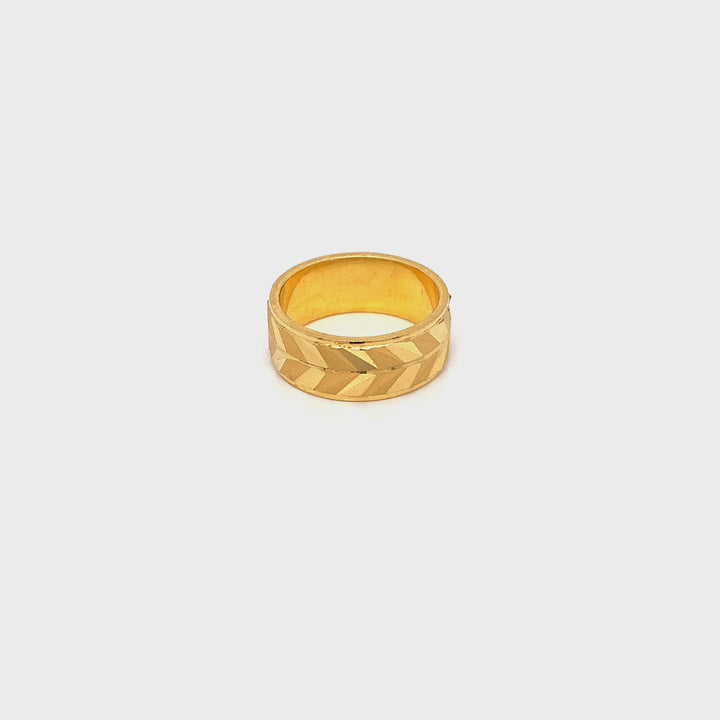 22K YG Mens Band Ring-1pc