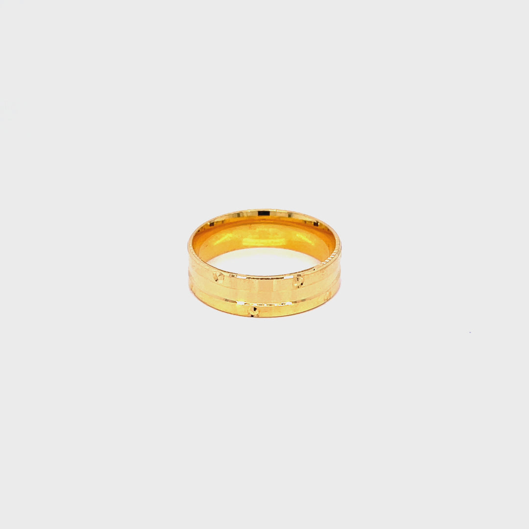 22K YG Mens Band Ring-1pc