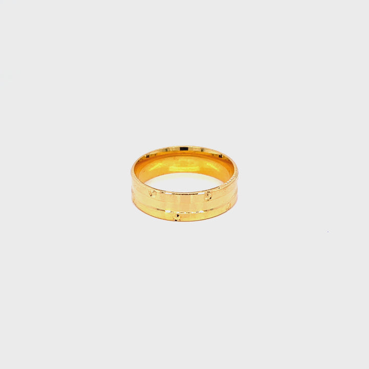 22K YG Mens Band Ring-1pc