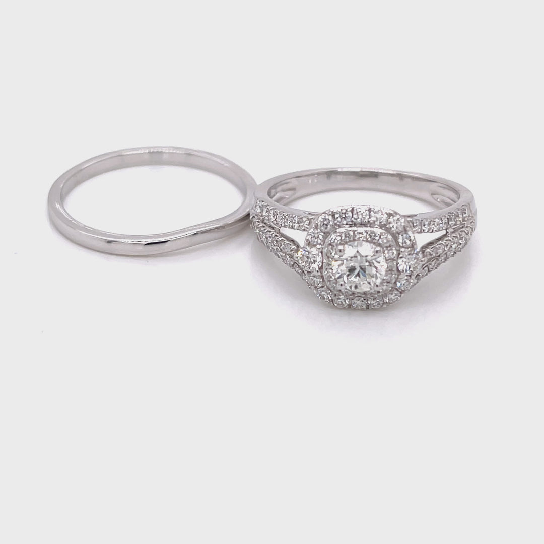 18K WG Women Centre Solitaire Engagement Diamond Ring- 1PC