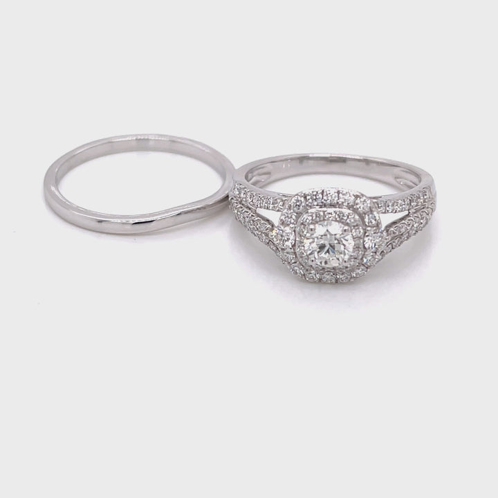 18K WG Women Centre Solitaire Engagement Diamond Ring- 1PC