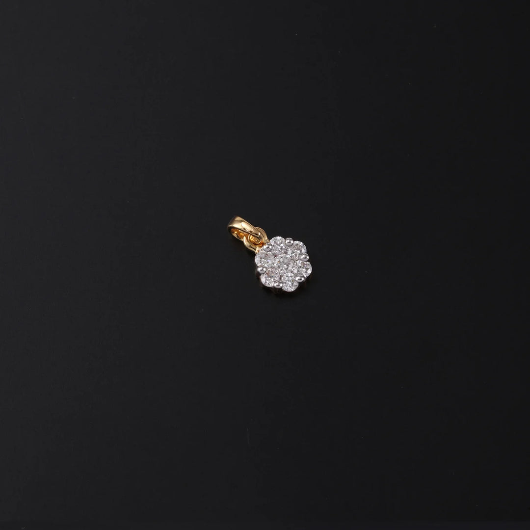 18K YG Women Pressure Set Diamond Pendant- 1pc