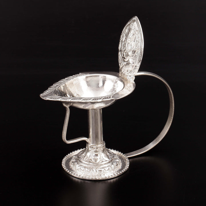 Carved Ganesh Silver Diyo 9-11Tola-1pc