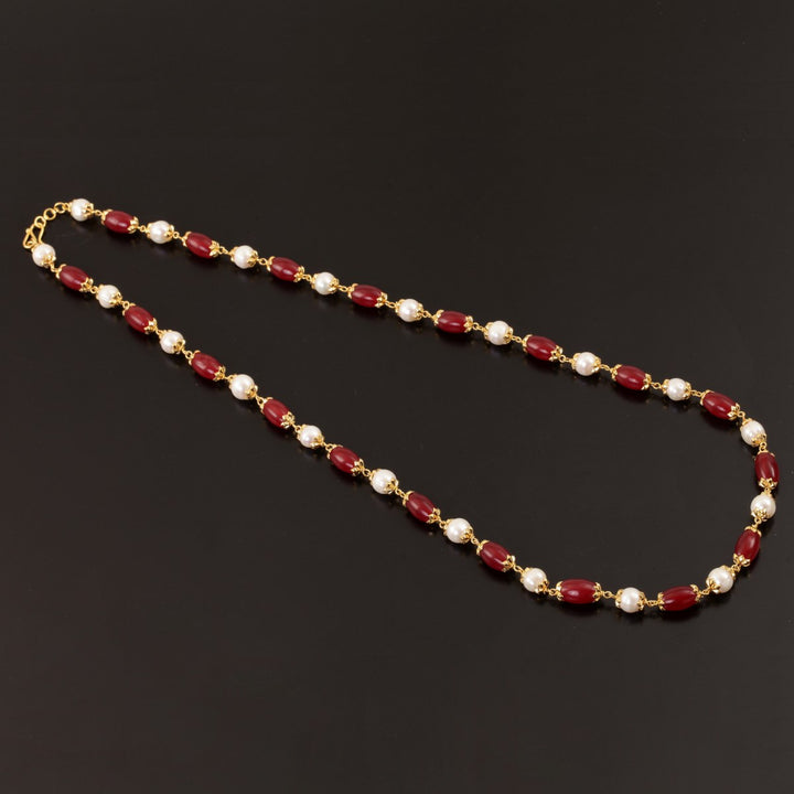 22K YG Women Mixed Semi Stone Necklace-1pc