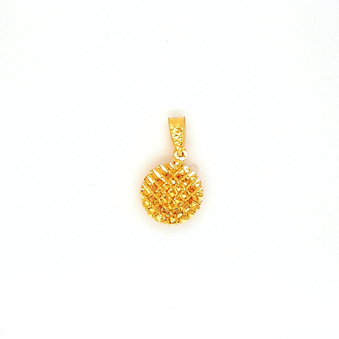 22K YG Women Circle Pendant-1pc