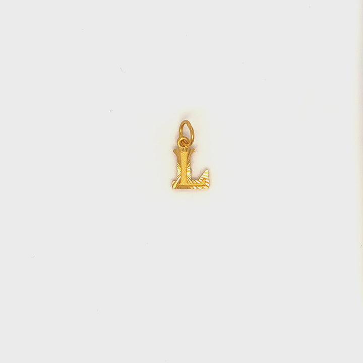 22K YG Alphabet L Pendant-1pc