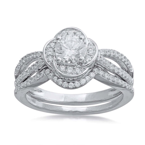 18K WG Prong Set Centre Solitiare Engagement Women Diamond Ring-1pc
