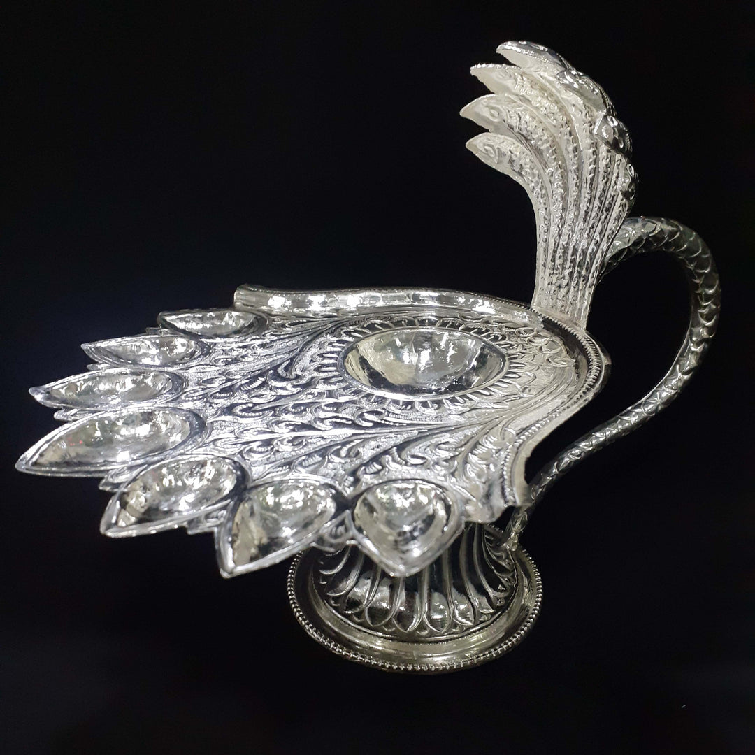 Carved Naag Silver Aarati 21-23Tola-1pc