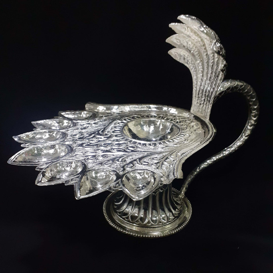 Carved Naag Silver Aarati 21-23Tola-1pc