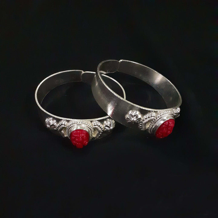 Children Coral Silver Bangle-1pair