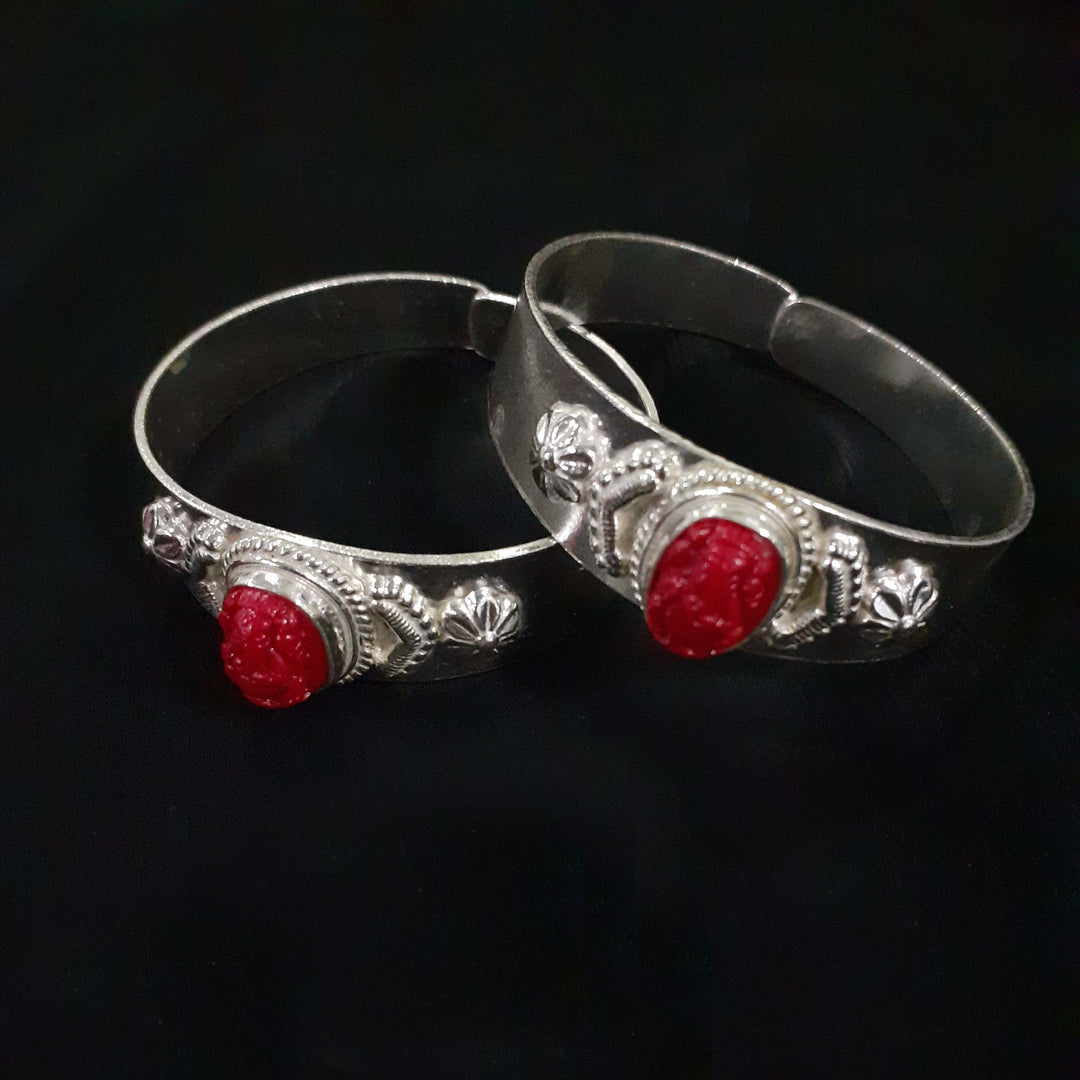 Children Coral Silver Bangle-1pair
