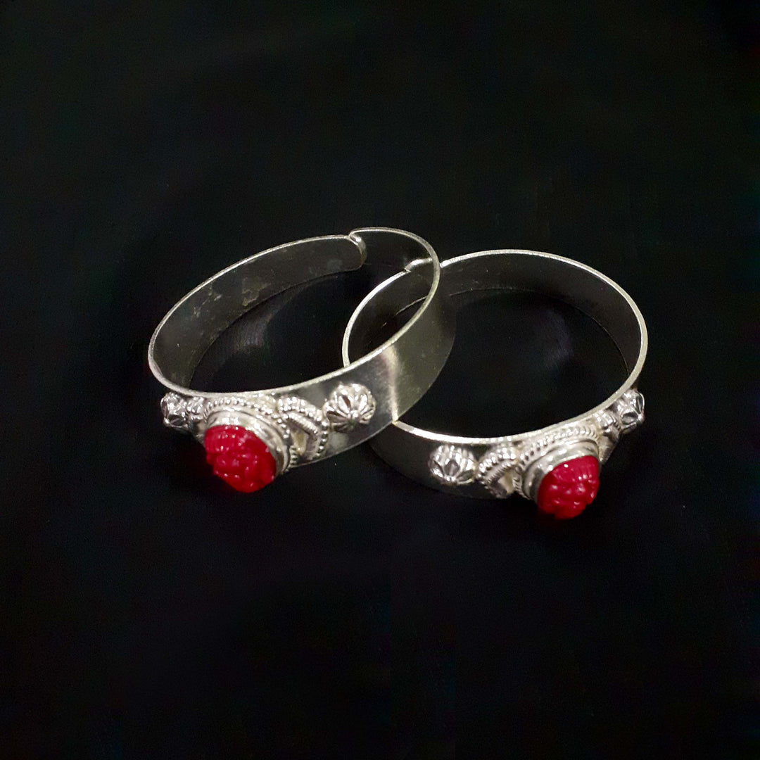 Children Coral Silver Bangle-1pair