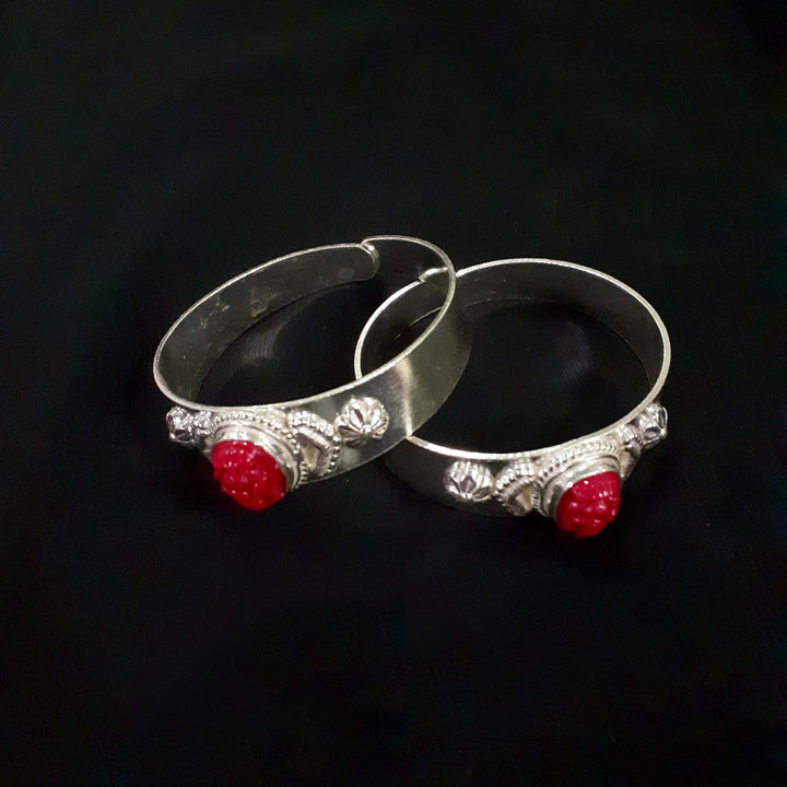 Children Coral Silver Bangle-1pair