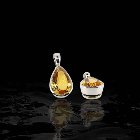 Sterling Silver Pendant with Drop Citrine