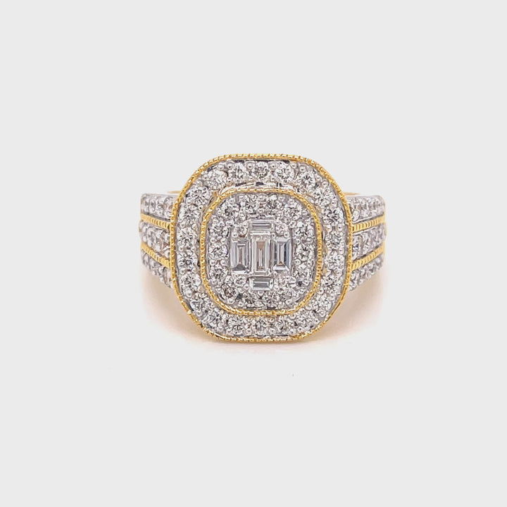 18K YG Women Bridal Diamond Ring- 1pc