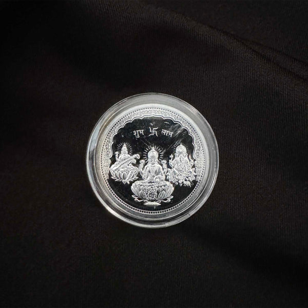 10g 999 Purity Silver Non Colour Ganesh Laxmi Saroswati Premium Coin