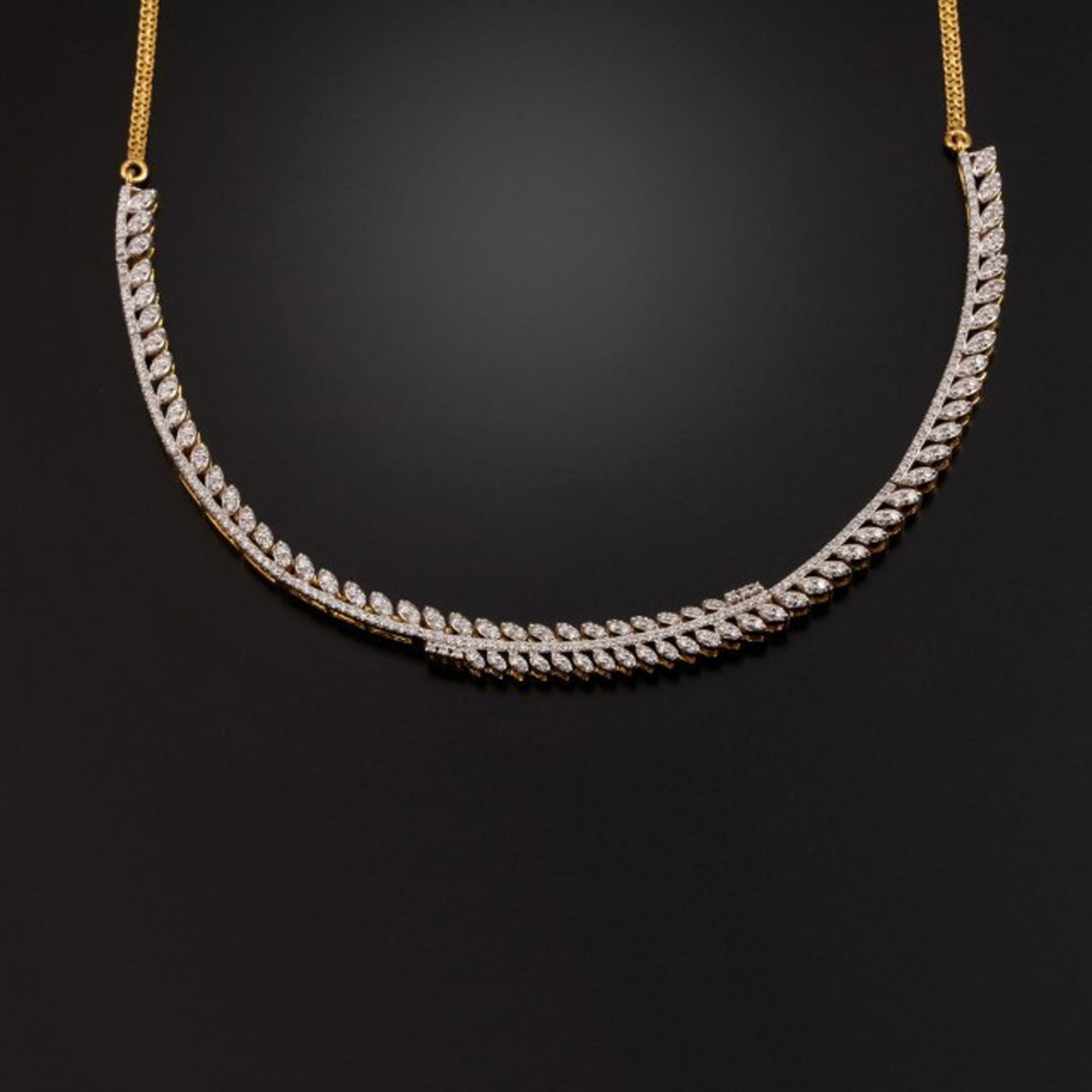 14K YG Prong Set Diamond Necklace-1pc - RB Diamond Jewellers