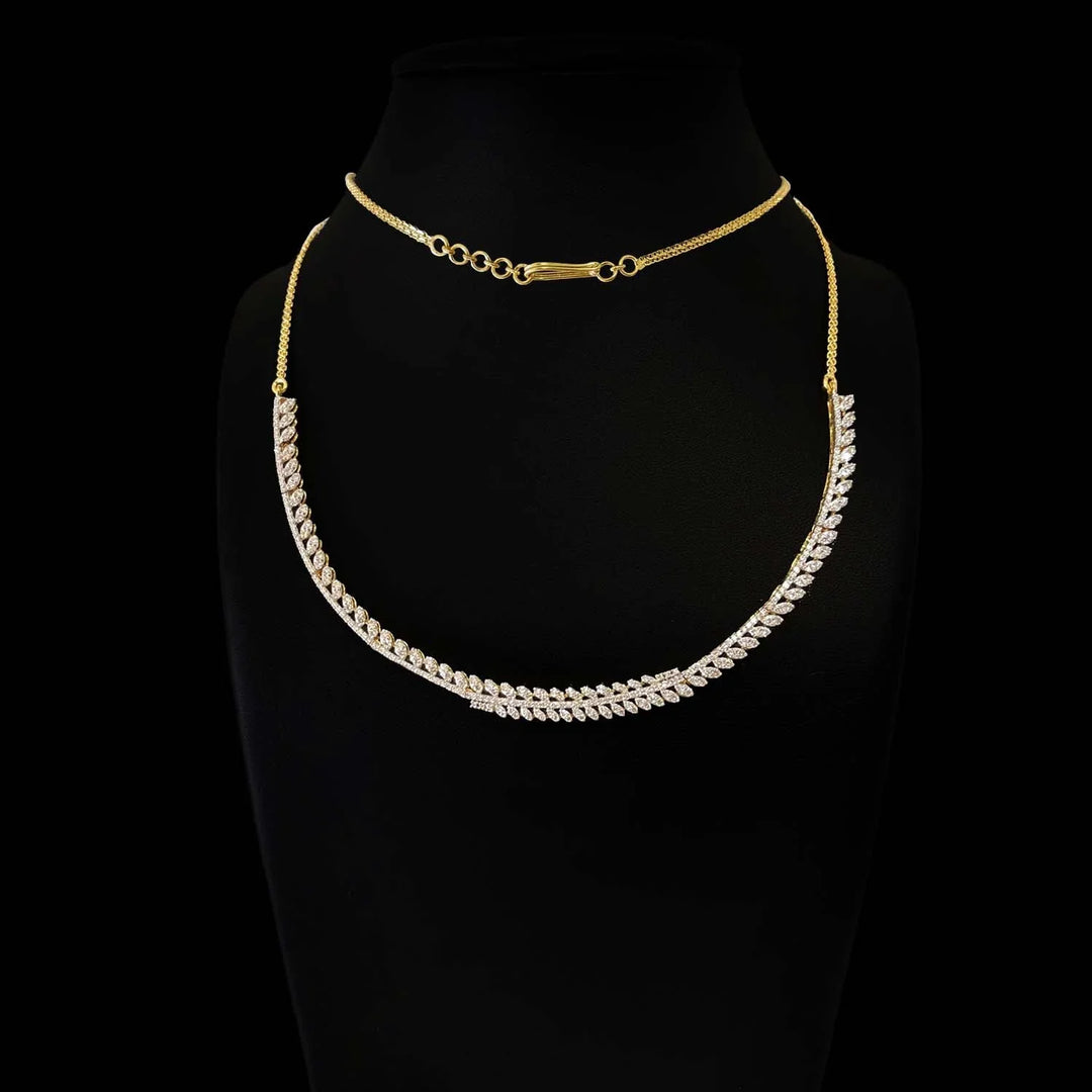 14K YG Prong Set Diamond Necklace-1pc - RB Diamond Jewellers