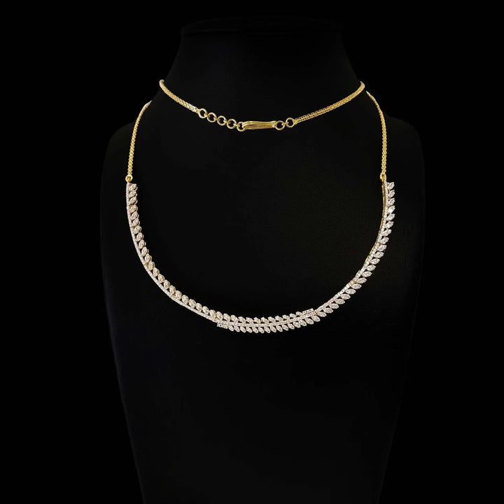 14K YG Prong Set Diamond Necklace-1pc - RB Diamond Jewellers