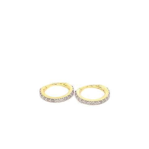 14K YG Cluster Diamond Earring-1pair - RB Diamond Jewellers