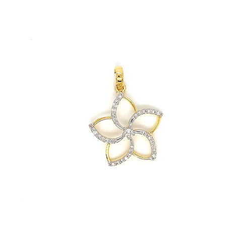 14K YG Cluster Diamond Pendant-1pc - RB Diamond Jewellers