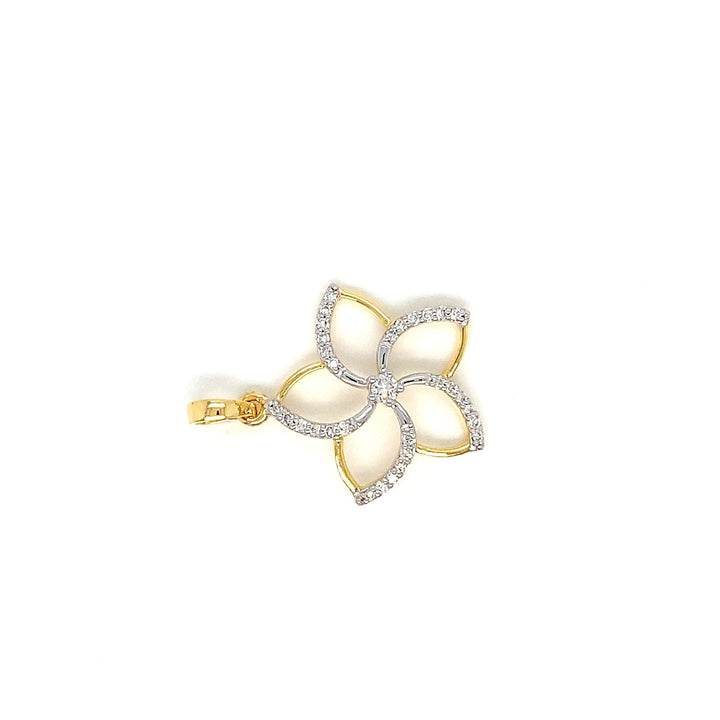14K YG Cluster Diamond Pendant-1pc - RB Diamond Jewellers