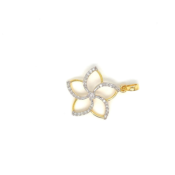 14K YG Cluster Diamond Pendant-1pc - RB Diamond Jewellers