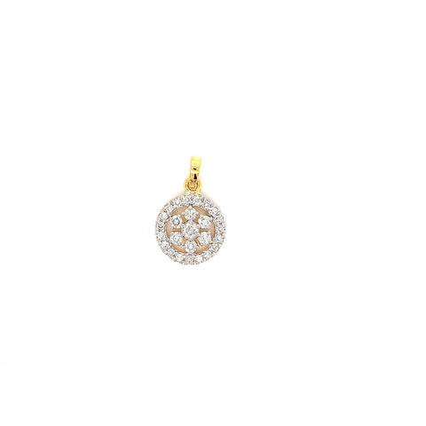 14K YG Cluster Diamond Pendant-1pc - RB Diamond Jewellers