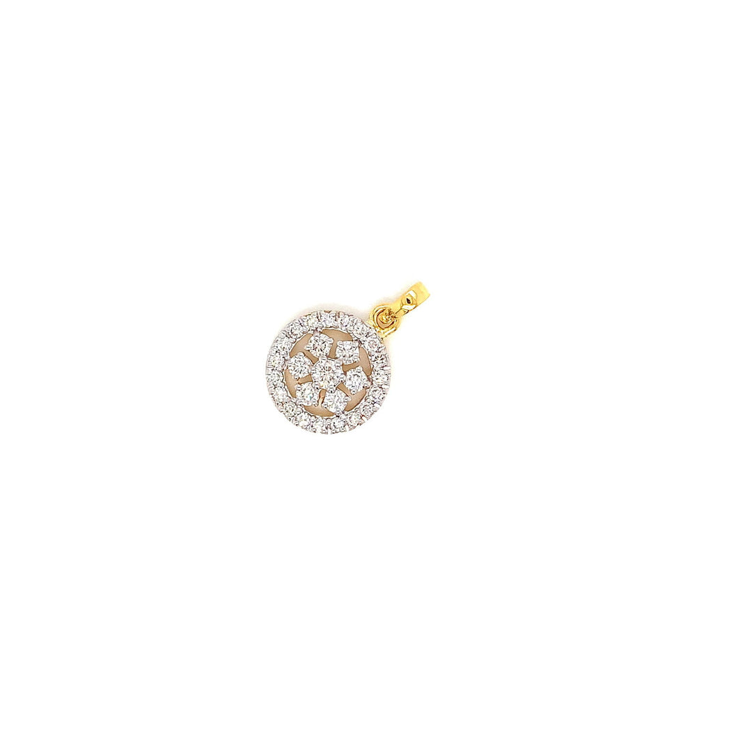 14K YG Cluster Diamond Pendant-1pc - RB Diamond Jewellers