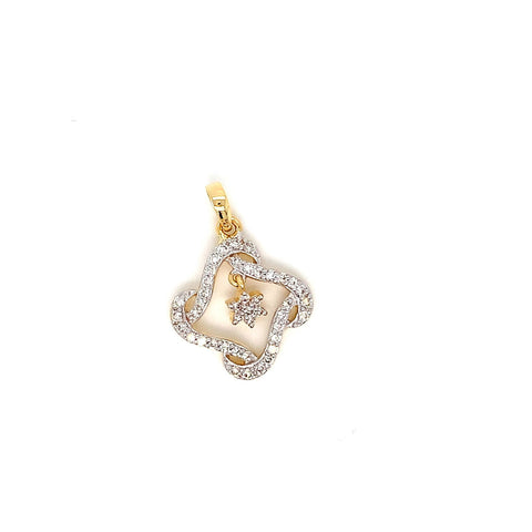 14K YG Cluster Diamond Pendant-1pc - RB Diamond Jewellers