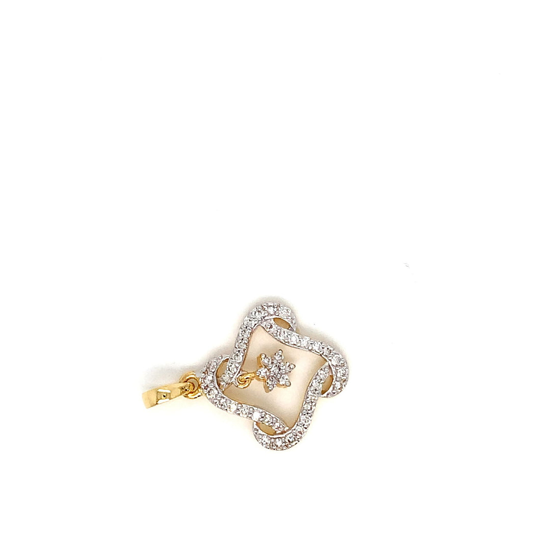 14K YG Cluster Diamond Pendant-1pc - RB Diamond Jewellers