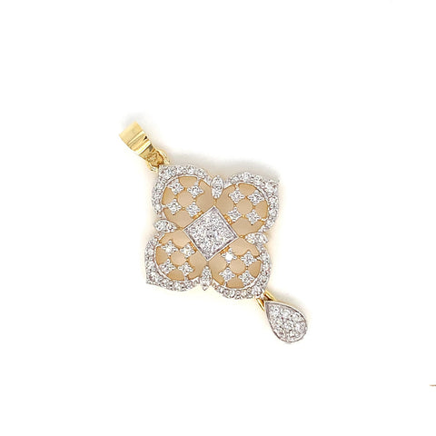 14K YG Cluster Diamond Pendant-1pc - RB Diamond Jewellers