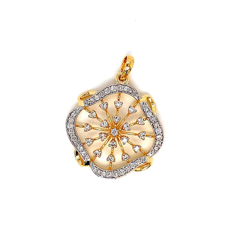 14K YG Cluster Diamond Pendant-1pc - RB Diamond Jewellers